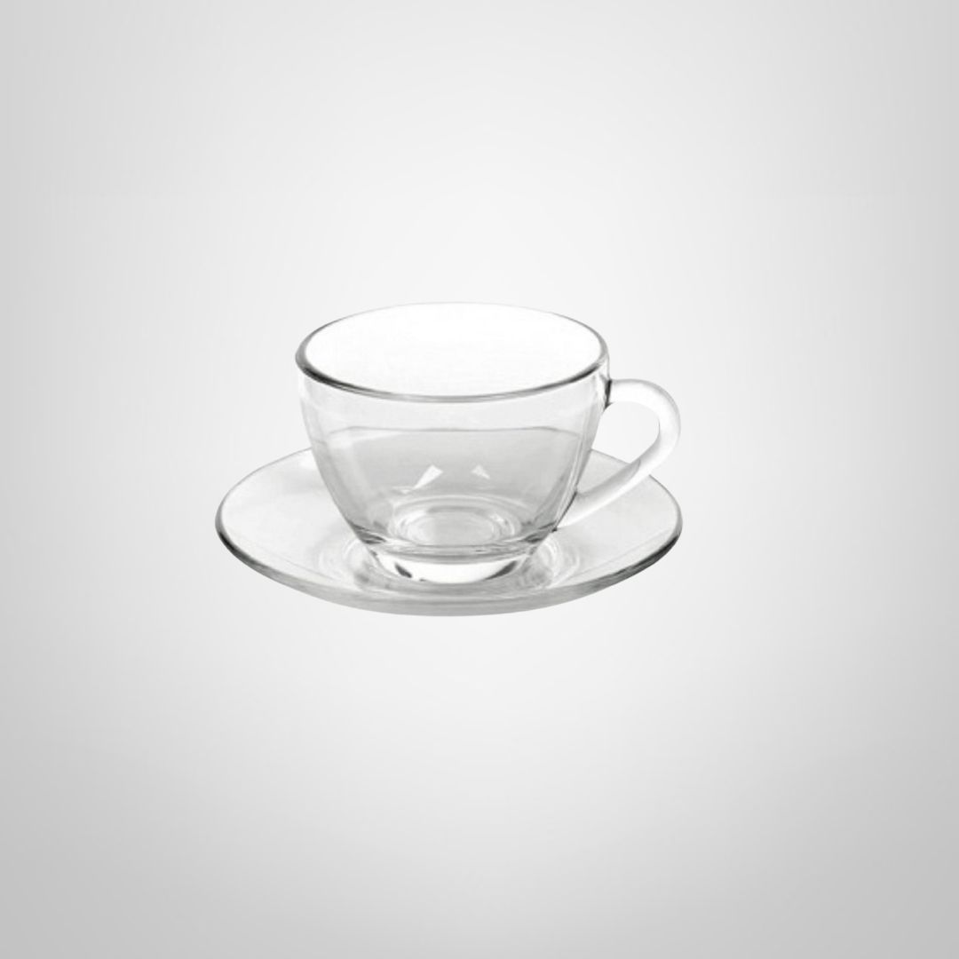 Taza de Vidrio c/Platillo 240ml "Astral" MARINEX