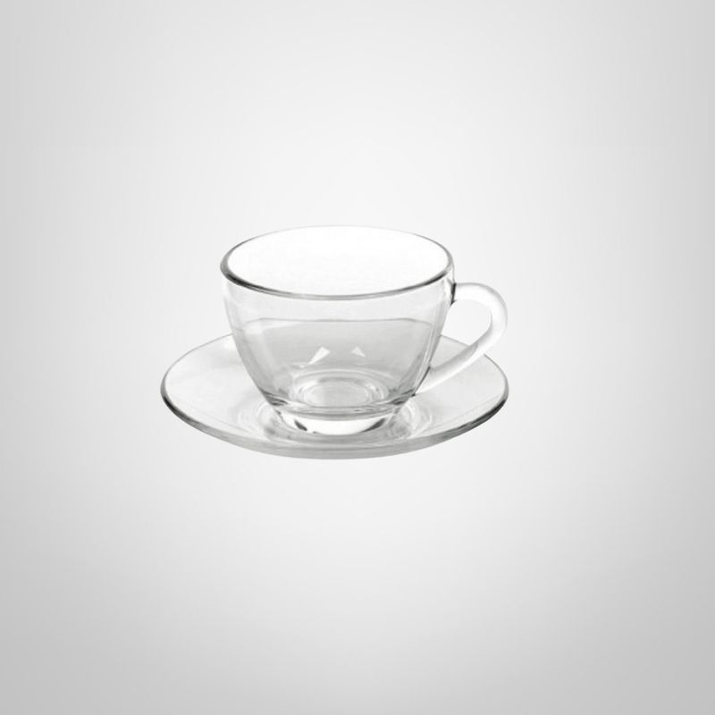 Taza de Vidrio c/Platillo 240ml "Astral" MARINEX