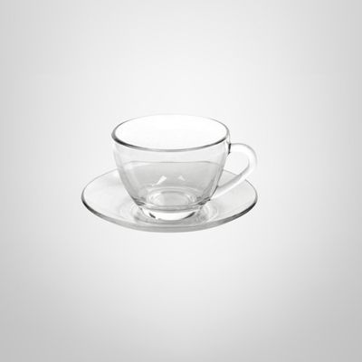 Taza de Vidrio c/Platillo 240ml "Astral" MARINEX