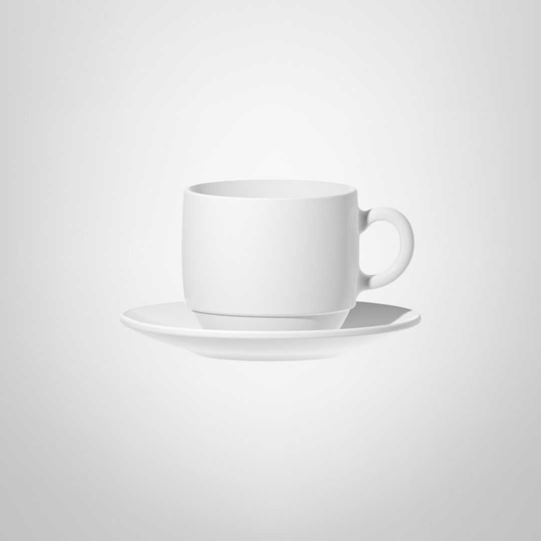 Taza de Vidrio Opal c/Platillo 90ml NADIR