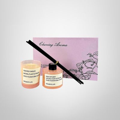 Set de Aromatizador c/Difusor + Vela de 5x6cm en Caja de Regalo