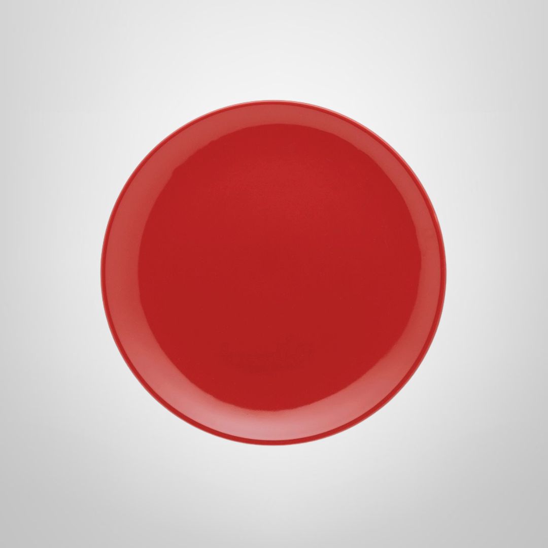 Plato Llano Rojo 26cm de Porcelana OXFORD
