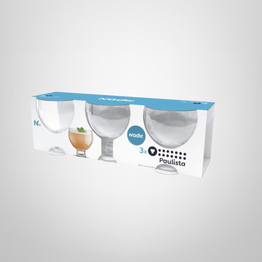 Juego de 3 Copas para Helado de Vidrio 400ml NADIR