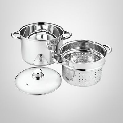 Olla Pastera 8 Litros de Acero Inoxidable 3 Piezas