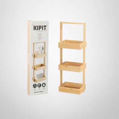 Estantería de Madera de Bambú 3 Estantes C/Asa 17x26x70cm    KIPIT