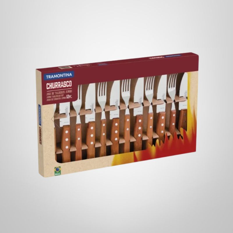 Juego de 12 Cubiertos "Jumbo" Dynamic para Churrasco TRAMOTNINA
