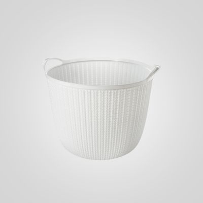 Cesta Redonda con Asas 26 litros PLASÚTIL “Trama” (Blanco)