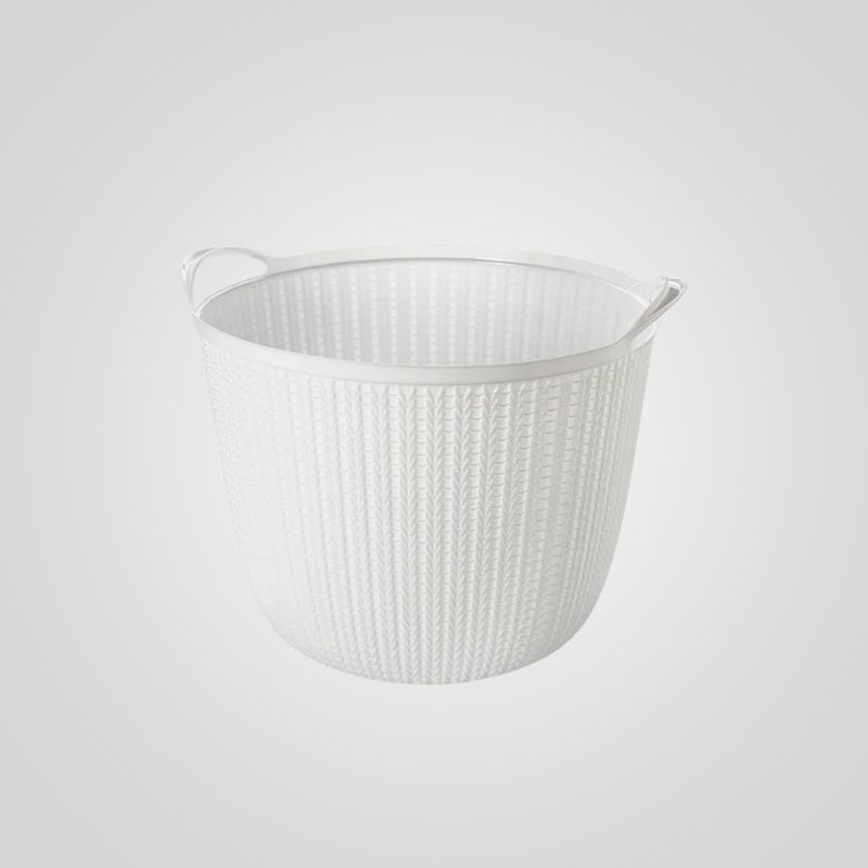 Cesta Redonda con Asas 26 litros PLASÚTIL “Trama” (Blanco)