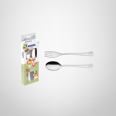 Juego de Cubiertos de Acero Inox. 2 Piezas p/Niños TRAMONTINA