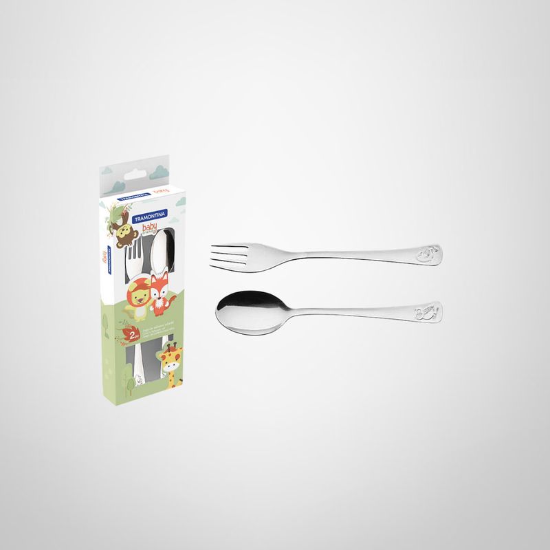 Juego de Cubiertos de Acero Inox. 2 Piezas p/Niños TRAMONTINA