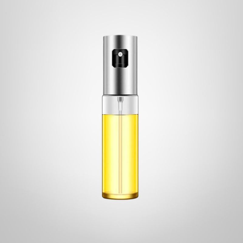 Aceitero Rociador de Vidrio c/Tapa de Acero Inoxidable 18x4cm