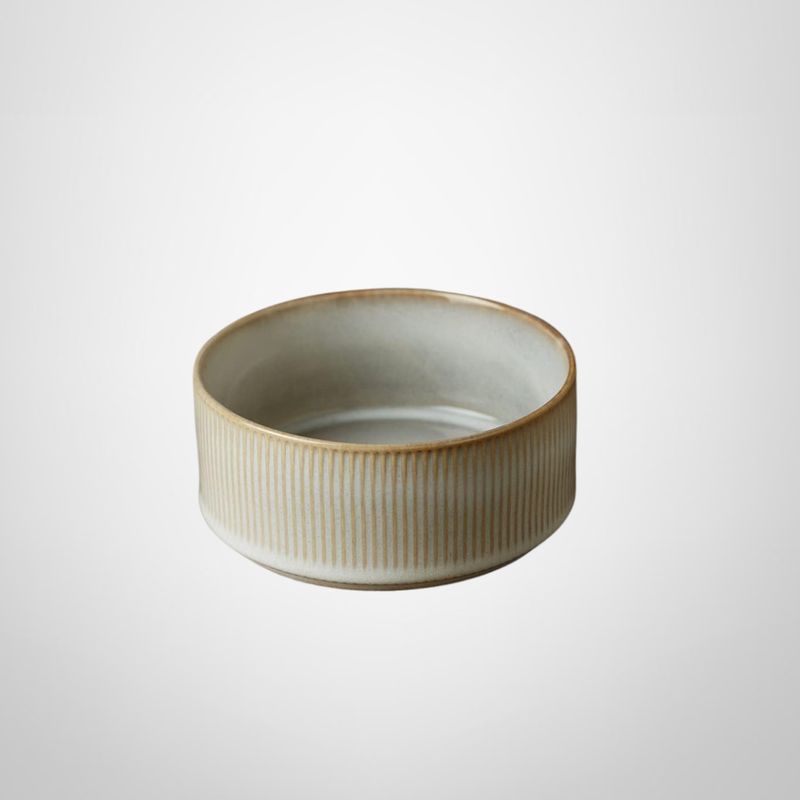 Bowl de Cerámica 6cm Blanco c/Borde Beige