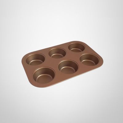 Molde Muffin x6 Anti Adherente Cobre 27x18x3cm   HUDSON