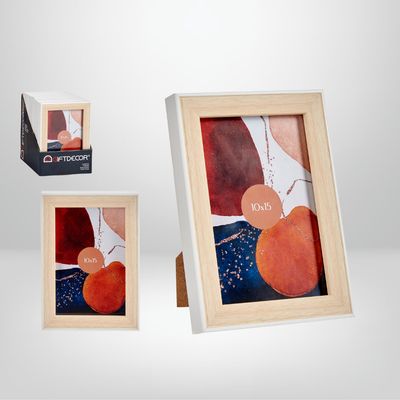 Porta Retrato c/Borde de Madera 10x15cm