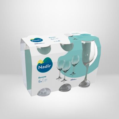 Juego de 6 Copas de Vidrio 385ml "Barone" NADIR