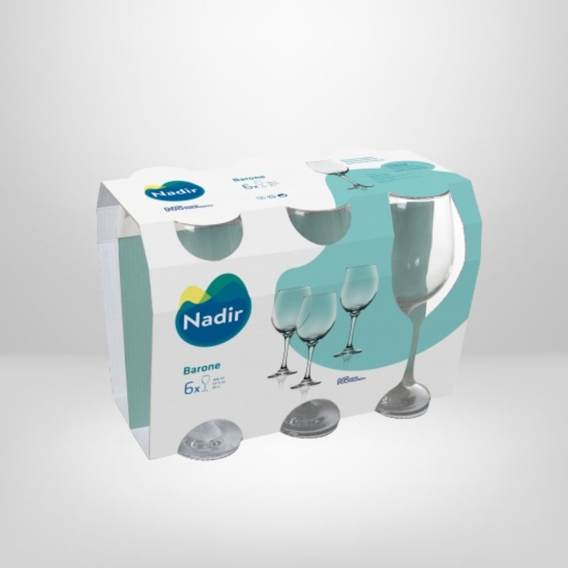 Juego de 6 Copas de Vidrio 385ml "Barone" NADIR