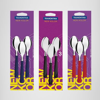 Juego de Cucharas de Té x3 New Kolor TRAMONTINA