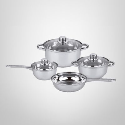 Juego de Ollas de Acero Inoxidable 7 Piezas "Brescia" CUORI