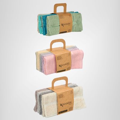 Set de 5 Repasadores de Cocina de Algodón 50x50cm Ocres