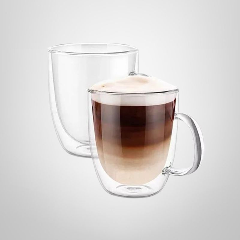 Taza de Vidrio Doble Pared 300ml