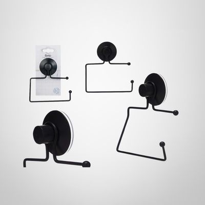 Portarrollo de Papel higiénico de Metal Negro Mate 3,5x12x14cm