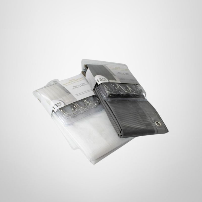 Cortina de Baño c/Aros de Metal 178 x 183 cm