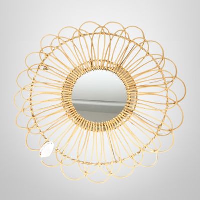 Espejo Decorativo Redondo Rattan 69cm