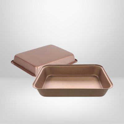 Asadera Rectangular Anti Adherente 38 x 24 x 6cm Cobre HUDSON