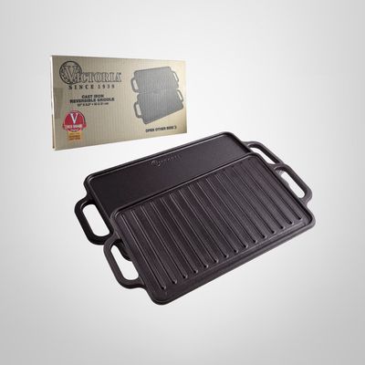 Plancha de Hierro Esmaltado Reversible Rectangular 47x25cm c/Asas VICTORIA