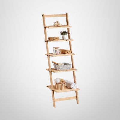 Escalera de Madera de Bambú 5 Estantes 29,2x41x132cm KIPIT