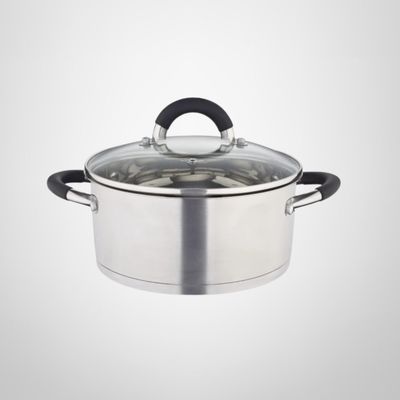 Cacerola de Acero Inoxidable C/Asas de Silicona 26cm HUDSON