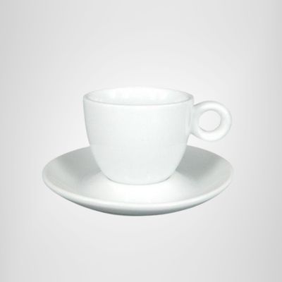 Taza de Ceramica Expresso c/Plato Blanca