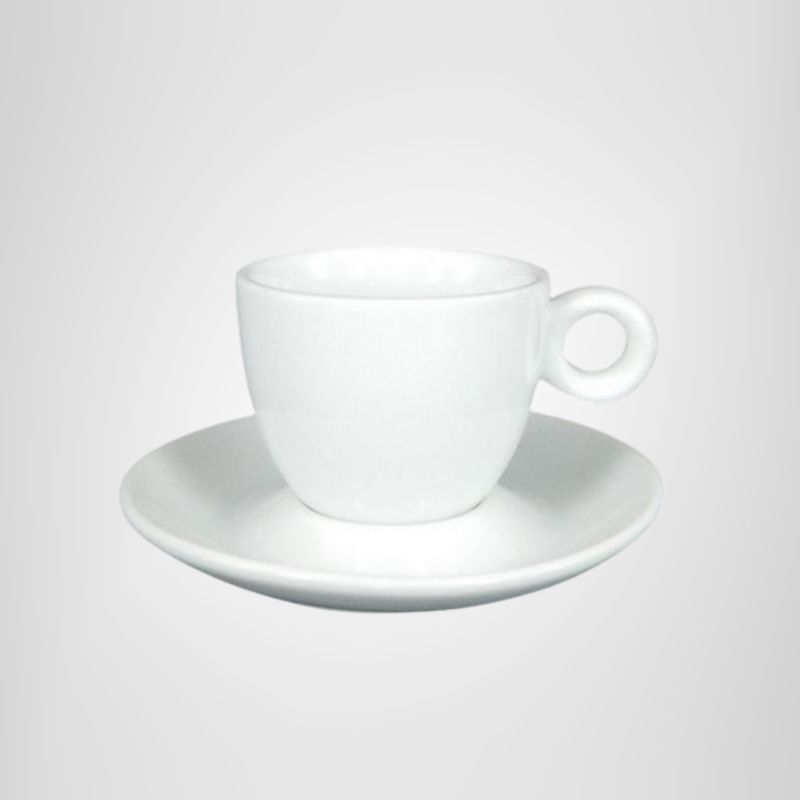 Taza de Ceramica Expresso c/Plato Blanca