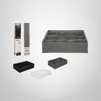 Caja Plegable Organizadora de Tela TNT c/Divisiones 36x24x10cm