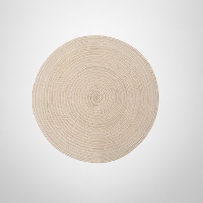 Individual Redondo de Fibra Natural Beige 35cm