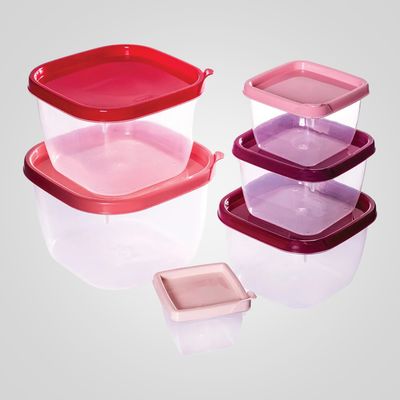 Juego de Recipientes Cuadrados 6 unidades PLASÚTIL “Conect”