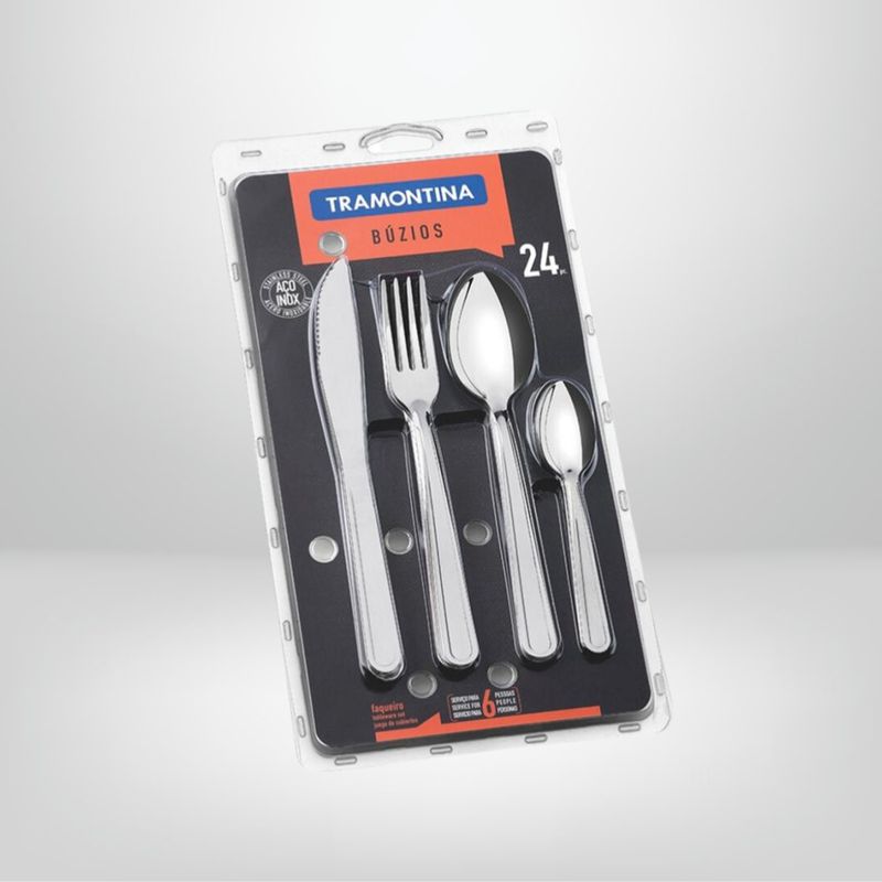 Juego de Cubiertos 24 Piezas de Acero Inox. "Buzios" TRAMONTINA