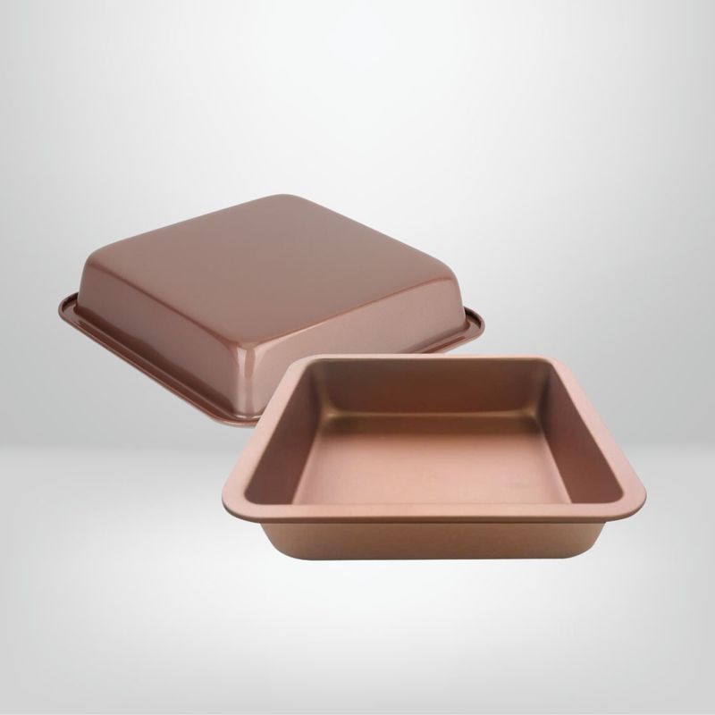 Asadera Cuadrada Anti Adherente 22,5 x 22,5 x 4cm Cobre HUDSON
