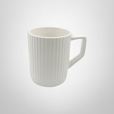Taza de Cerámica 350ml Blanca Labrada  8,4×10cm