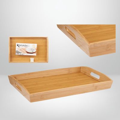 Bandeja de Madera de Bambú c/Asas  44x29x5,5cm KINVARA
