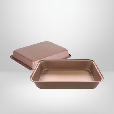 Asadera Rectangular Anti Adherente 34 x 24 x 6cm Cobre HUDSON