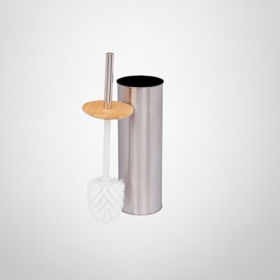 Cepillo para Inodoro de Acero Inoxidable c/Tapa de Bambú BERILO