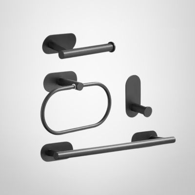 Set de Accesorios para Baño 4 Piezas Adhesivos Negro