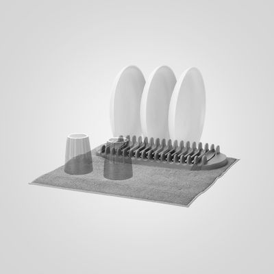 Escurridor gris oval con paño KINVARA