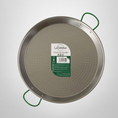 Paellera de Acero Pulido 42cm con 2 Asas LA DEHESA