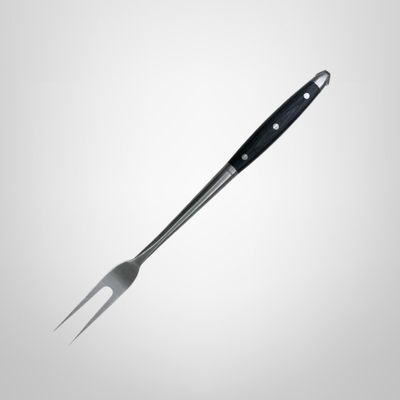 Tenedor de Parrilla de Acero Inoxidable c/Mango de Madera 44cm HUDSON