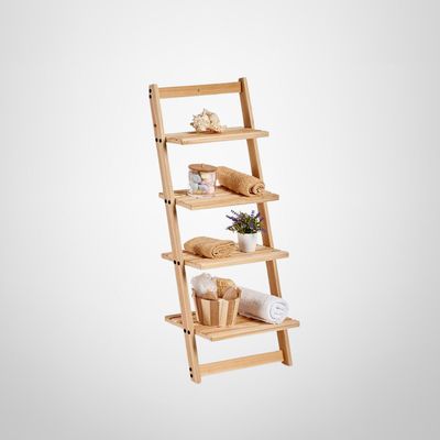 Escalera de Madera de Bambú 4 Estantes 27,5x41,5x98cm KIPIT