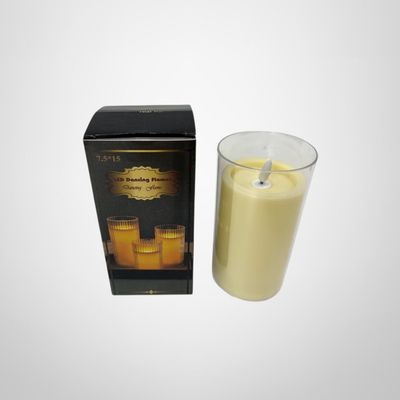 Vela Alta Led en Vaso Trasparente 3AAA en Caja 7,5x15cm