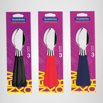 Juego de Cucharas de Mesa x3 New Kolor  TRAMONTINA