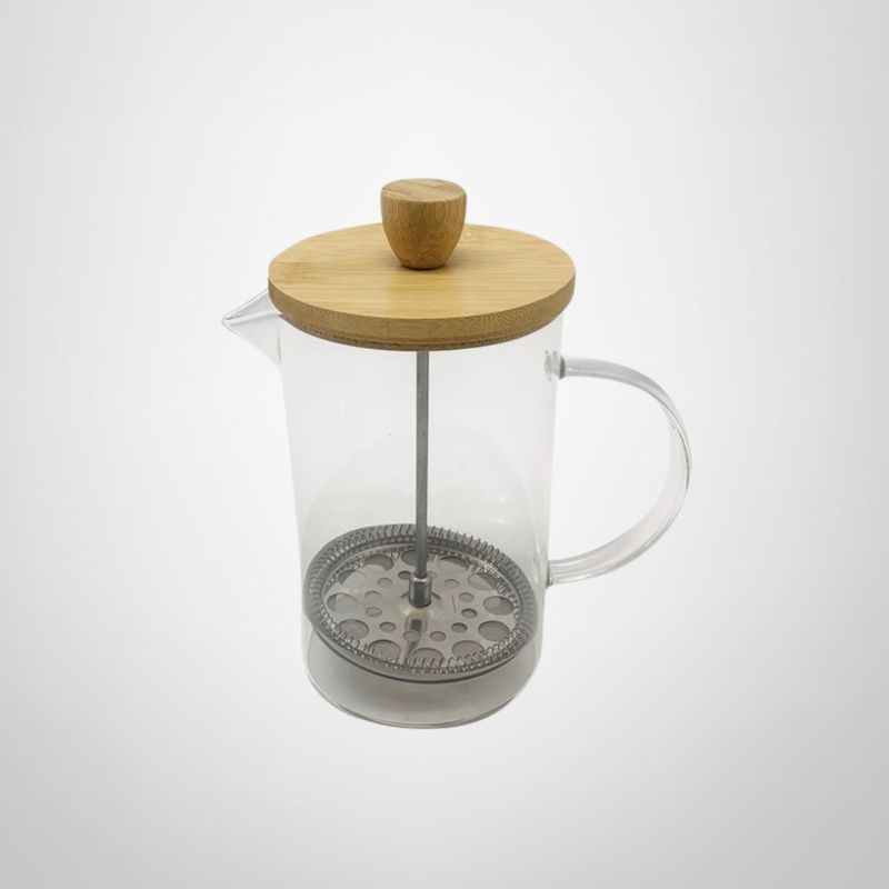 Prensa Francesa de Vidrio c/Tapa de Bambú 800ml